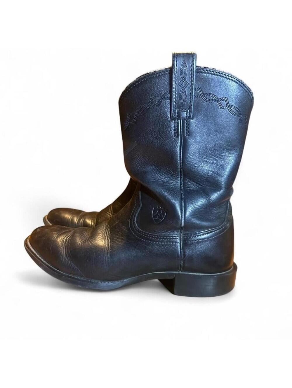 Ariat Men's Heritage Roper Black Leather Western Cowboy Boots Size 10 D
